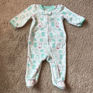 Baby Girls Carters Just 1 You Fleece Penguin Footie  Sleeper size 6 mo